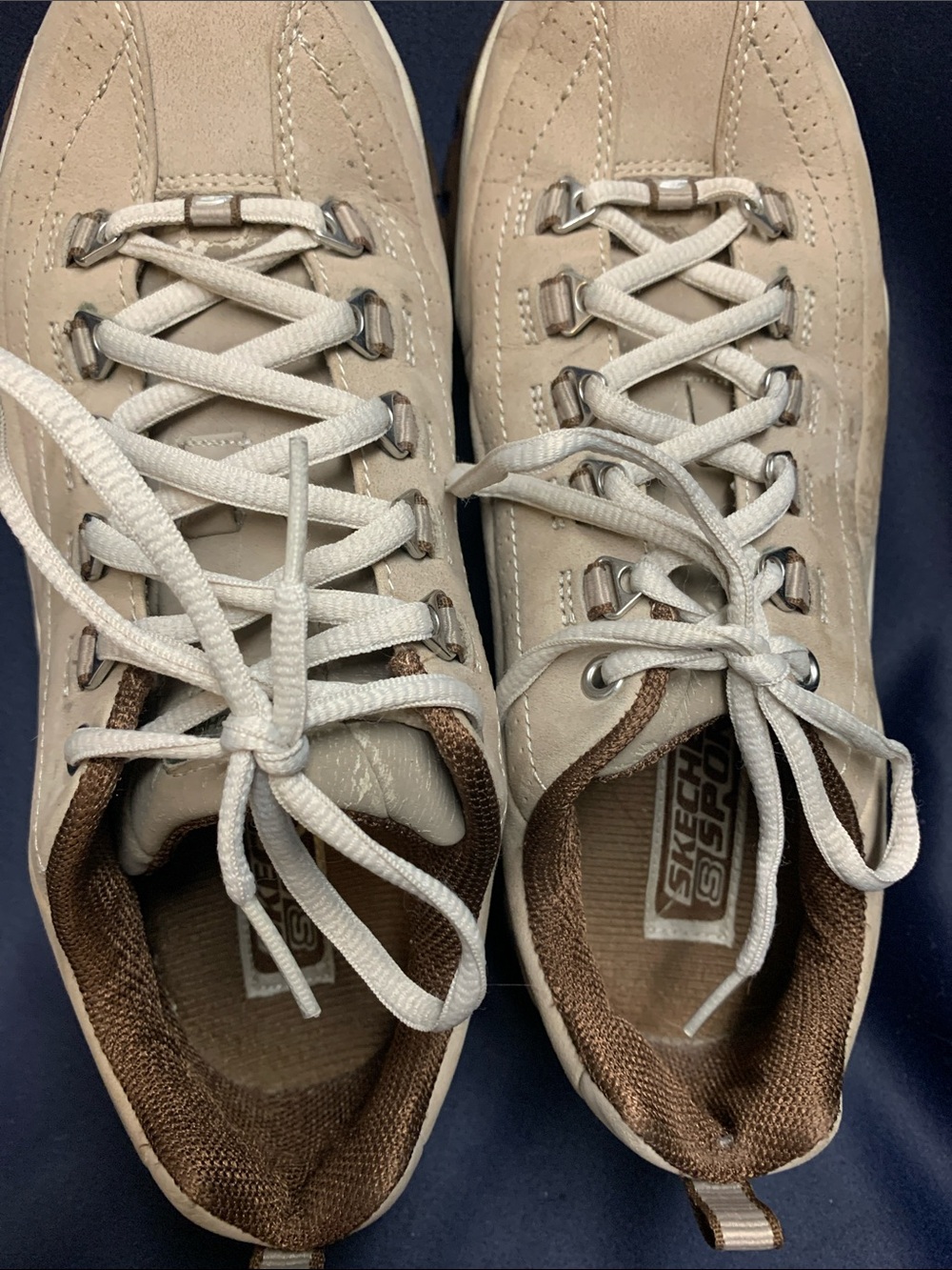 Skechers Light and Dark Brown Lace-Up Athletic Sneakers